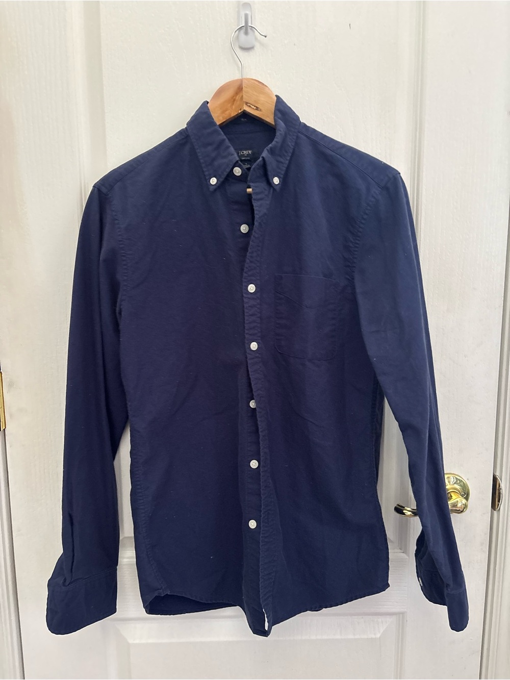 J.Crew Mens Button-Down Oxford Shirt - Navy